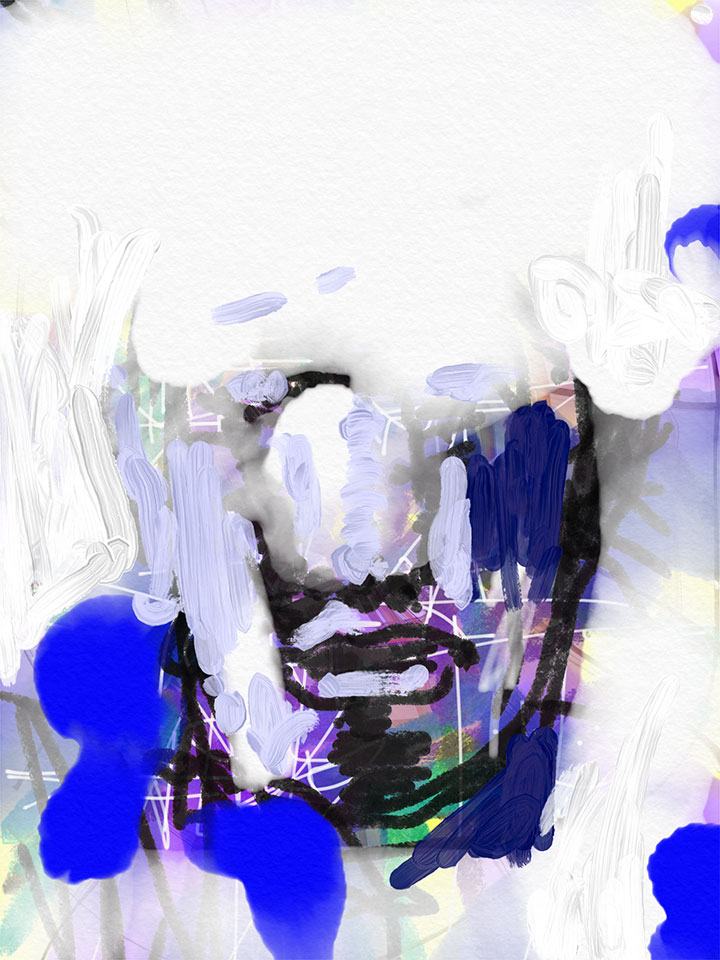 Face buried in White